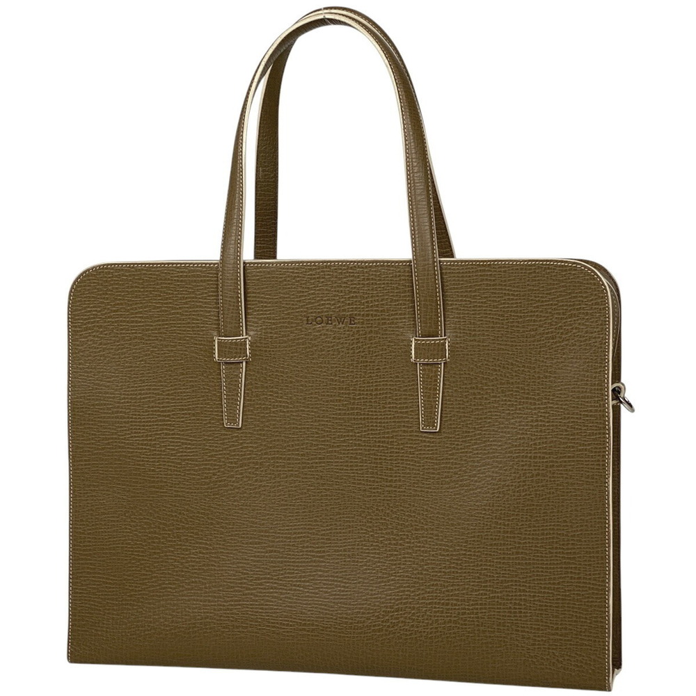 Loewe logo handbag shoulder bag leather dark Khaki Green